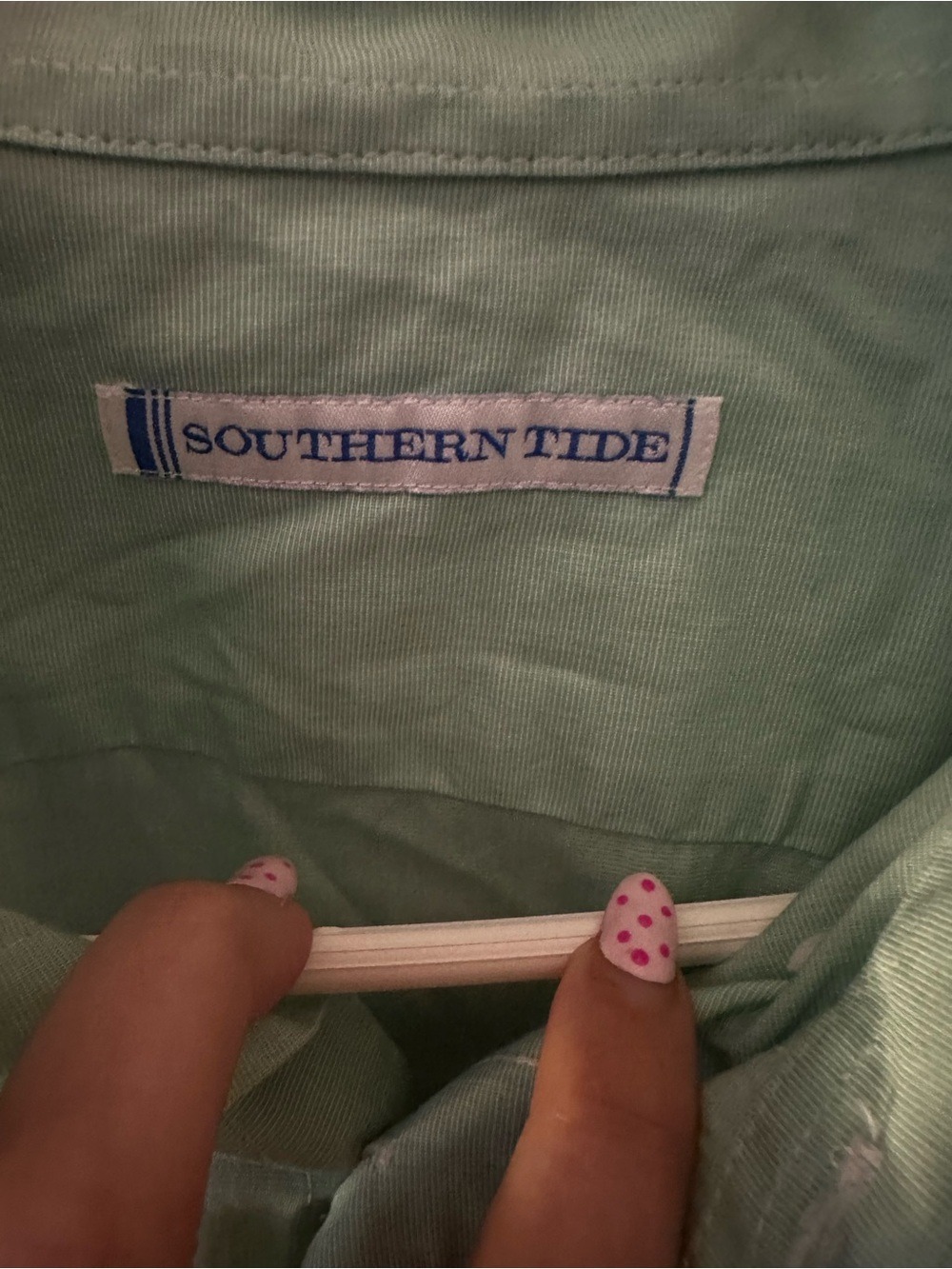 Southern Tide Mint Green 100% Cotton Button Down Skipjack Sport Pocket Shirt - Picture 4 of 6